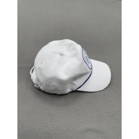 Anthropologie Hat Cap Strap Back One Size White Blue Villa Dolce Terry Mens - Picture 2 of 8